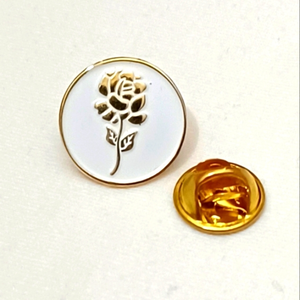 CIRCLE ROSE LAPEL PIN
